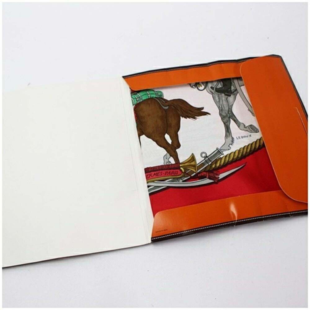 HERMES Red Silk Scarf - Picture 5 of 9